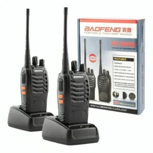 طقم أجهزة اتصال لاسلكية Baofeng بعيدة المدى قابلة للشحن (Walkie Talkie)