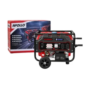 مولد كهرباء بنزين Apollo AP3500DXEW قدرة 3.8 KVA - تشغيل سلف وكهربائي مع عجلات - APOLLO